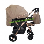 Cărucior nou născut 2 in 1+geanta multifuncționala+plasă pentru insecte Baby Care 511 Capuccino