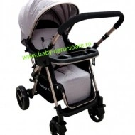 Cărucior nou născut 2 in 1 +plasă pentru insecte Baby Care 511 Grey Gold - Img 3