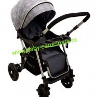 Cărucior nou născut 2 in 1 +plasă pentru insecte Baby Care 511 Grey Design - Img 4