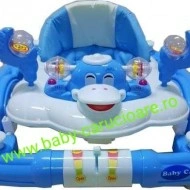 Premergator balansoar 2 in 1 cu roți din silicon Baby Care Ratusca Albastru - Img 3