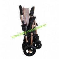 Cărucior nou născut 2 in 1+geantă multifuncționala+plasă pentru insecte Baby Care 511 Grey Gold - Img 7