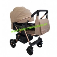 Cărucior nou născut 2 in 1+geanta multifuncționala+plasă pentru insecte Baby Care 511 Capuccino - Img 2