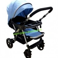 Cărucior nou născut 2 in 1 +plasă pentru insecte Baby Care 511 Albastru - Img 2