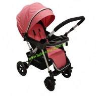 Cărucior nou născut 2 in 1 +plasă pentru insecte Baby Care 511 Pink - Img 6