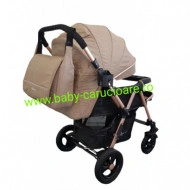 Cărucior nou născut 2 in 1+geanta multifuncționala+plasă pentru insecte Baby Care 511 Capuccino - Img 3