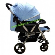 Cărucior nou născut 2 in 1 +plasă pentru insecte Baby Care 511 Albastru