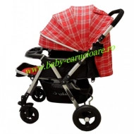 Cărucior nou născut 2 in 1 +plasă pentru insecte Baby Care 511 Roșu Design - Img 2