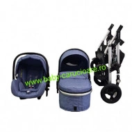 Cărucior-nou-născut-3-in-1-Baby-C-geantă-multifuncționala-plasă-pentru-insecte-cod-531-Albastru-Jeans-1 - Img 7