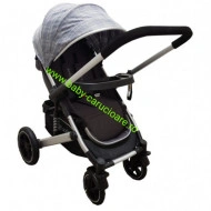 Cărucior nou născut 2 in 1+geantă multifuncționala+plasă pentru insecte Baby Care 512 Grey Design - Img 4
