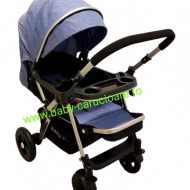 Cărucior nou născut 2 in 1 +plasă pentru insecte Baby Care 511 Albastru Jeans - Img 3