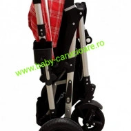 Cărucior nou născut 2 in 1 +plasă pentru insecte Baby Care 511 Roșu Design - Img 3