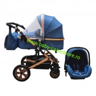 Cărucior-nou-născut-3-in-1-Baby-C-geantă-multifuncționala-plasă-pentru-insecte-cod-S-530-Albastru-Design-1
