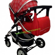 Cărucior nou născut 3 in 1 +geantă multifuncționala+ plasă pentru insecte Baby Care 531 Roșu Design - Img 6