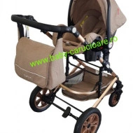 Cărucior nou născut 3 in 1 +geantă multifuncționala +plasă pentru insecte Baby Care S 530 Dark Capuccino - Img 5