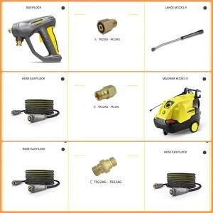Adaptor 5 Easy Lock Force pentru Karcher TR22, R+M, M22x1.5mm, Auriu - Img 2