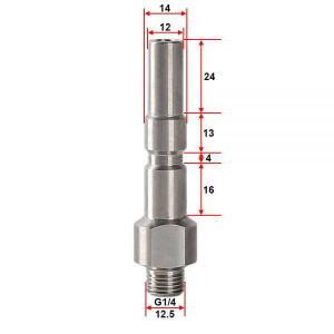 Adaptor lance spumare pentru cupla rapida lunga KEW 1/4 ” ɸ=12 mm L=60 mm - Img 2