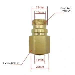 Adaptor 5 Easy Lock Force pentru Karcher TR22, R+M, M22x1.5mm, Auriu