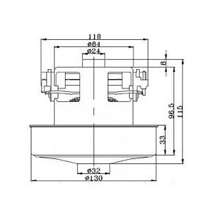 Motor de aspirator, universal VAC021UN, 230V/50Hz/1200W - Img 2