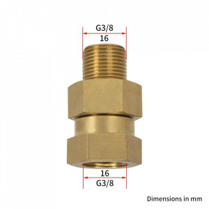 Antirasucire pistol presiune spalatorie, 3/8 Fi cu 3/8 Fe - Img 1