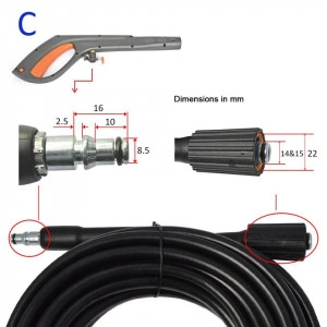 Furtun pentru aparat de spalat, BLACK & DECKER profesional, 10 metri