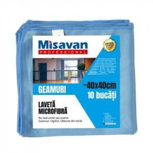 Laveta microfibra pentru geam Misavan Professional, 40*40cm, albastru - Img 1