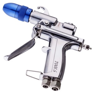 Pistol profesional multifuncțional pentru pulverizare prin amestec apă-aer