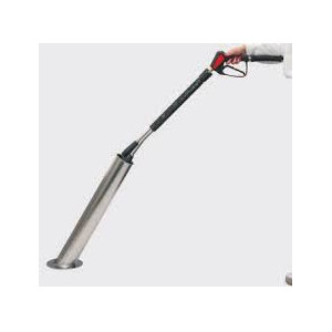 Suport inox lance jet , dubla, cu prindere in podea , diametru 100 mm - Img 1