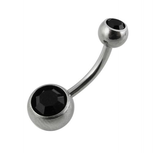 Piercing Ombelico in Titanio con Gioiello Doppio Black 1.6 12mm