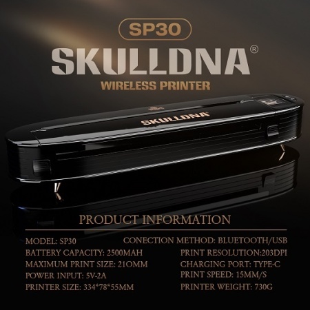 Stampante wireless Skulldna SP30 + Rotolo stencil omaggio - Img 2