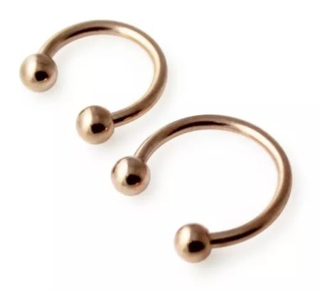 Circular Barbell Nero 1,2ø ; 10mm Oro Rosa - Img 2