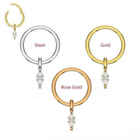 Hinged Segment Clicker Con Ciondolo Oro 1.0x10mm - Img 2