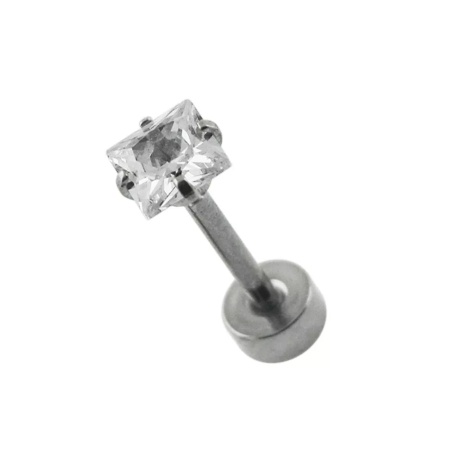 Labret con Pietra Quadrata Helix Tragus 1.2x8mm