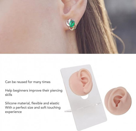 Modello Piercing Orecchio in Silicone con Base - Img 3
