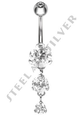 Piercing per Ombelico Pendente Argento 1.6x08mm