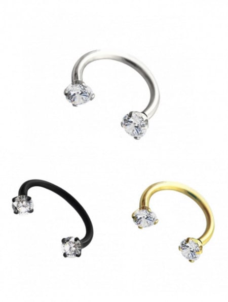 Septum Circular Black Helix Tragus Piercing Ear Stud 1.2mm X 10mm