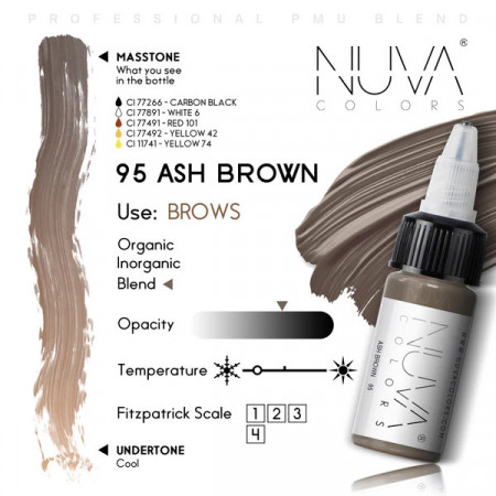 NUVA COLORS - 95 ASH BROWN - 15ML (REACH COMPLIANT) - Img 2