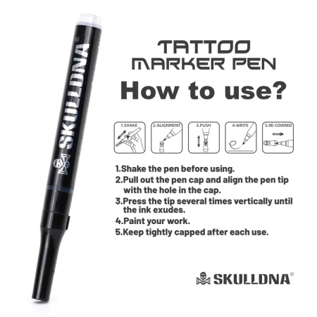 TATTOO MARKER PEN SKULLDNA 12pz - Img 2