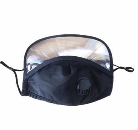 Mascherina In cotone con Visera staccabile lavabile Black 10 pezzi - Img 4