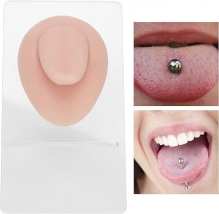 Modello Piercing Lingua in Silicone con Base
