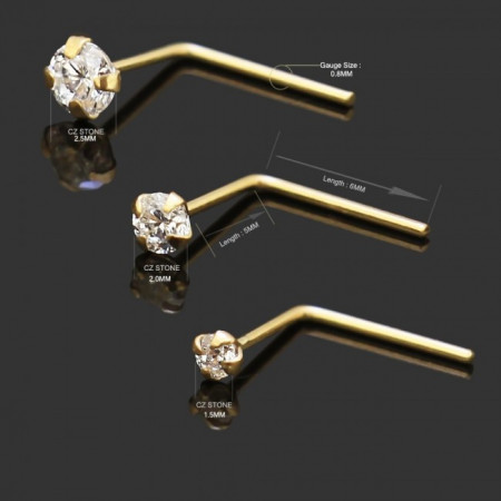Nostril in Oro 9K Gioiello Bianco pietra:2,0mm - Img 2