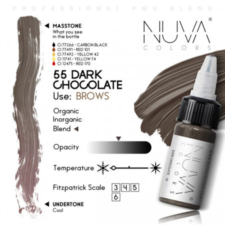 NUVA COLORS - 55 DARK CHOCOLATE - 15ML (REACH COMPLIANT) - Img 2