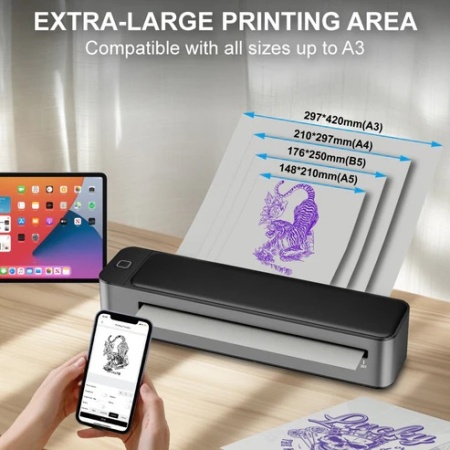 Stampante wireless A3/A4 Tattoo Thermal Printer + Rotolo stencil omaggio - Img 9