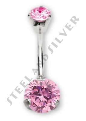 Piercing per Ombelico Rosa 1.6x10x8/5 mm