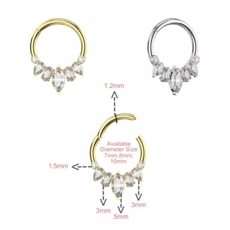 Clicker Design Pietre Oro in Acciaio Chrirugico 1.2x8mm - Img 3