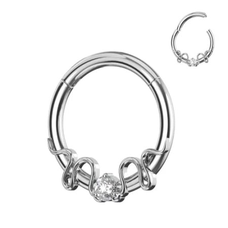 Clicker Duo Snake in Acciaio Chrirugico 1.2x8mm