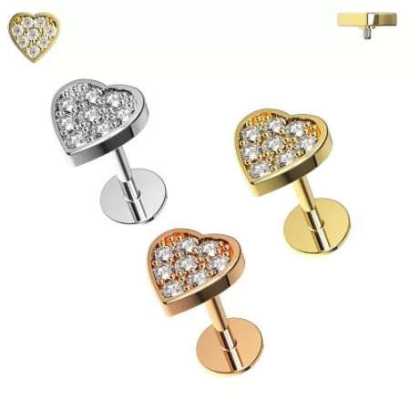 Gioiello a Cuore Helix Tragus 1.2x6mm - Img 2