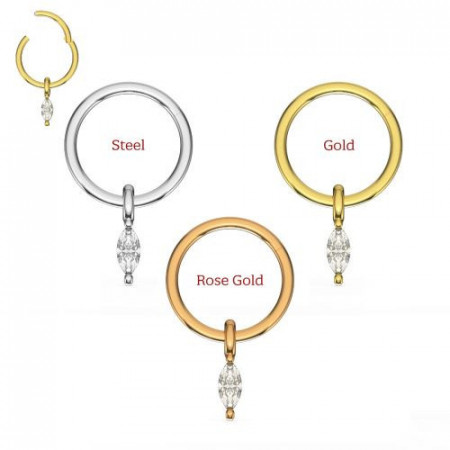 Hinged Segment Clicker Con Ciondolo Oro 1.0x8mm - Img 2