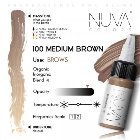 NUVA COLORS - 100 MEDIUM BROWN - 15ML (REACH COMPLIANT) - Img 2