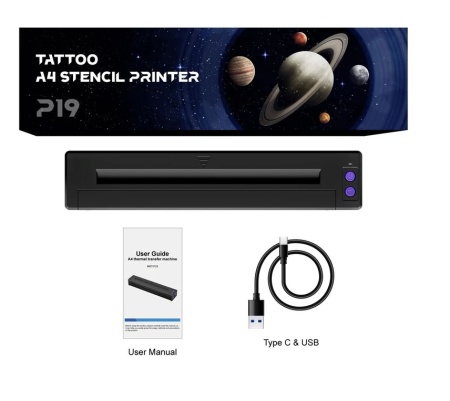 Stampante wireless P19 Tattoo Printer Thermal + Rotolo stencil omaggio - Img 4