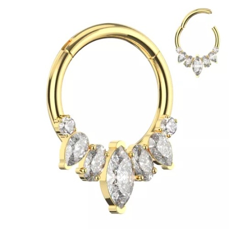 Clicker Design Pietre Oro in Acciaio Chrirugico 1.2x8mm